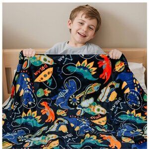Dinosaur Blanket, Throw,Fleece, Flannel Blanket 50X60 in. Cartoon Design